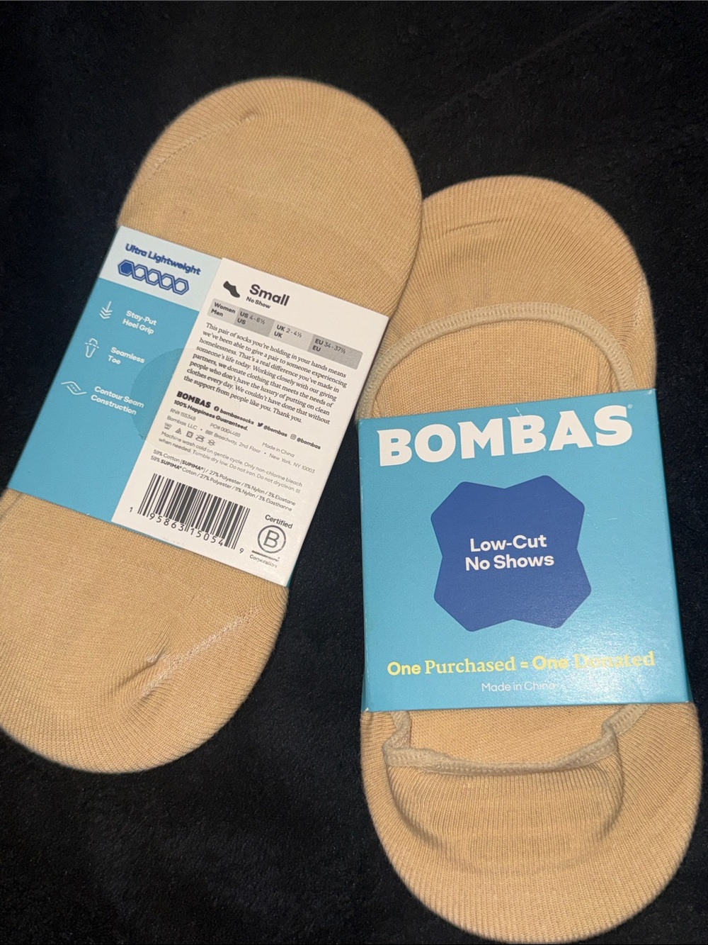 Bombas No-Show Low-Cut Socks in Tan - Picture 5 of 8